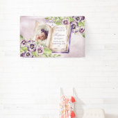 Paarse Violets Artsen Foto Unieke Baptismbanner Spandoek (Insitu)