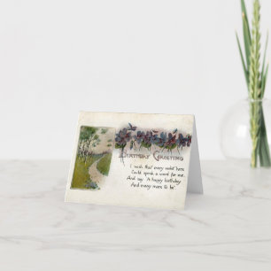 Paarse Violets Forest Path  Verjaardag Kaart