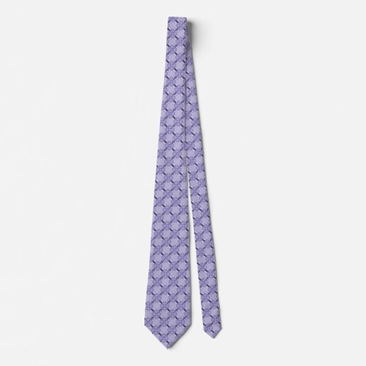 Paarse Violets Geometric Floral Flower Pattern Stropdas (Voorkant)