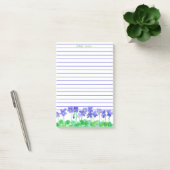Paarse Violets Waterverf Flowers Custom Name Post-it® Notes (Kantoor)