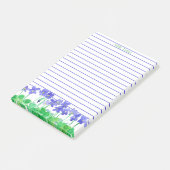 Paarse Violets Waterverf Flowers Custom Name Post-it® Notes (Schuin)