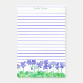 Paarse Violets Waterverf Flowers Custom Name Post-it® Notes (Voorkant)