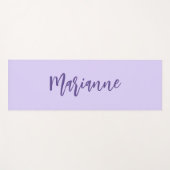 Paarse violette aangepaste naam script yogamat (Voorkant (horizontaal))