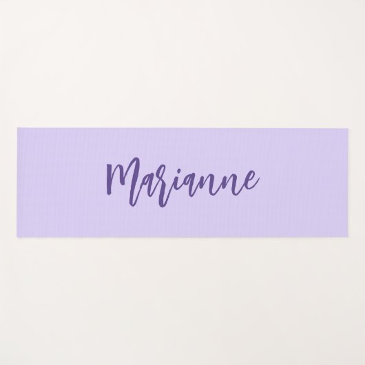Paarse violette aangepaste naam script yogamat (Voorkant (horizontaal))