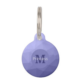 Paarse violette blauwe mesh ombre patroon Monogram Huisdierpenning