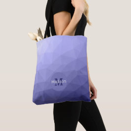 Paarse violette blauwe mesh ombre patroon Monogram Tote Bag