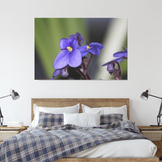 Paarse violette bloem bloeit canvas afdruk (Insitu (Slaapkamer))