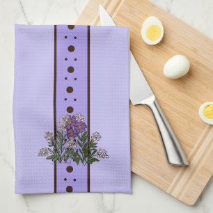 Paarse violette bloemen Relax Kop keukendoek Theedoek