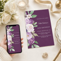 Paarse violette bloemen verjaardag