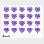 Paarse, Violette Edelsteen Hart Sticker (Vel)