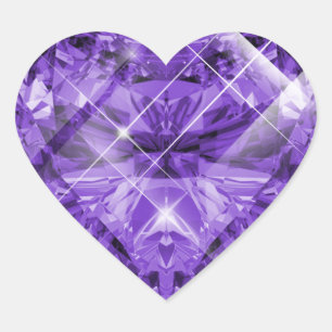 Paarse, Violette Edelsteen Hart Sticker