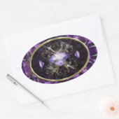 Paarse, Violette Edelsteen Ovale Sticker (Envelop)