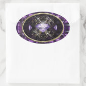 Paarse, Violette Edelsteen Ovale Sticker (Tas)