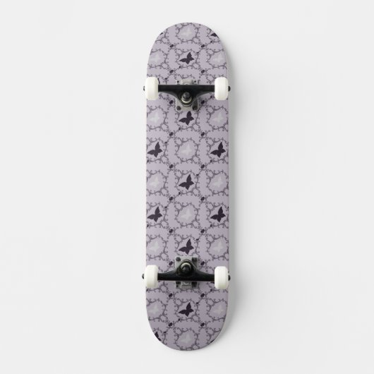 Paarse Violette en Witte Vlinders Wervelingen Persoonlijk Skateboard (Voorkant)