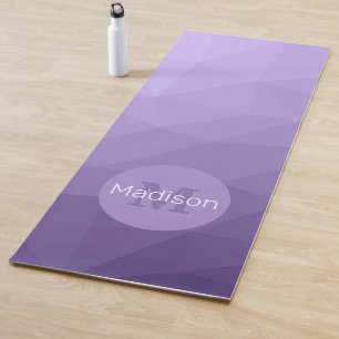 Paarse violette geometrische mesh monogram yogamat