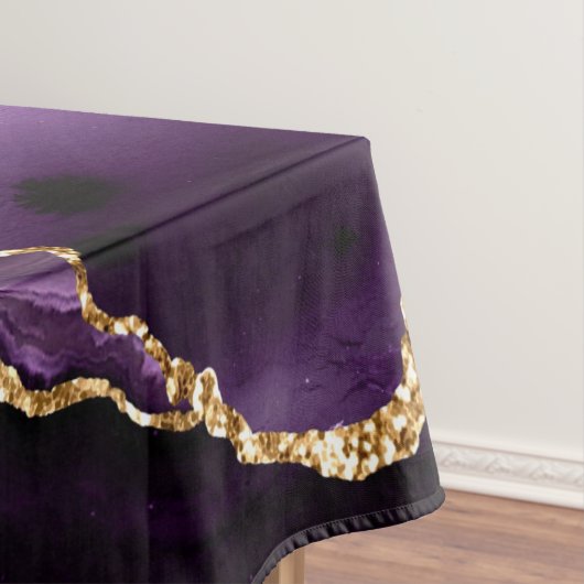Paarse Violette Gouden Glitter Tafelkleed Aangepas (Voorbeeld)
