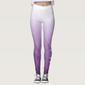 Paarse violette gradiënt geometrie mesh patroonnaa leggings (Voorkant)