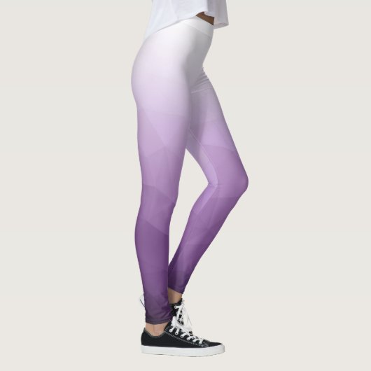 Paarse violette gradiënt geometrie mesh patroonnaa leggings (Rechts)