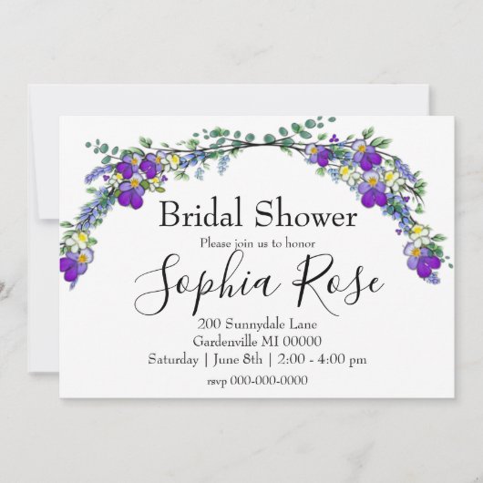 Paarse violette lavendel eucalyptus Vrijgezellenfe Kaart (Voorkant)