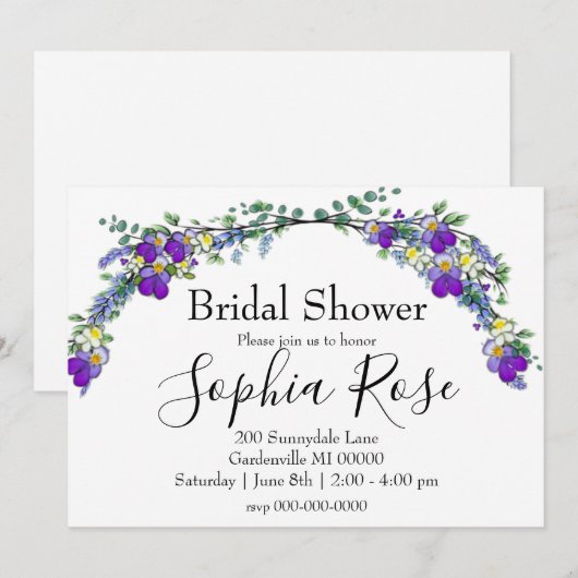 Paarse violette lavendel eucalyptus Vrijgezellenfe Kaart (Voorkant / Achterkant)