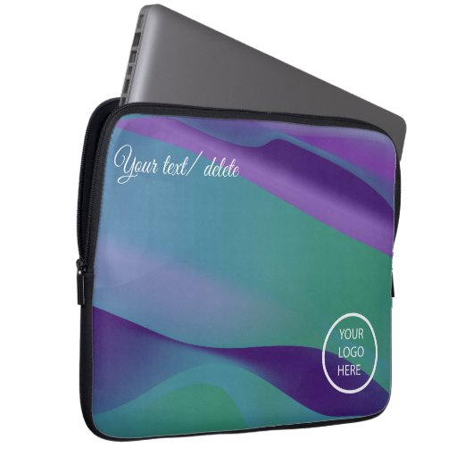 Paarse violette minimalist met logo Electronics Ba Laptop Sleeve (Voorkant Rechts)