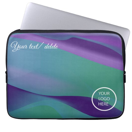 Paarse violette minimalist met logo Electronics Ba Laptop Sleeve (Voorkant)