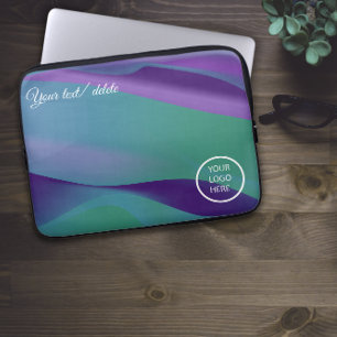 Paarse violette minimalist met logo Electronics Ba Laptop Sleeve