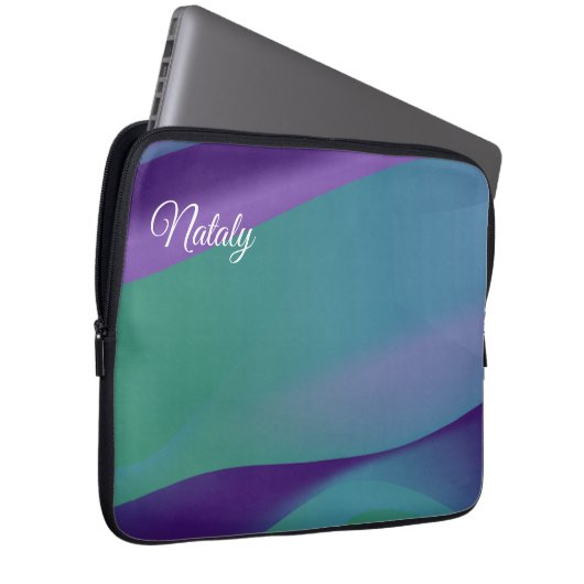 Paarse violette minimalist met naam Electronics Ba Laptop Sleeve (Voorkant Rechts)