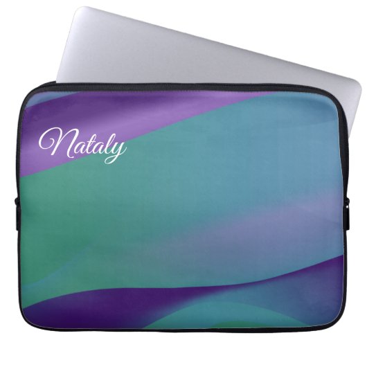 Paarse violette minimalist met naam Electronics Ba Laptop Sleeve (Voorkant)