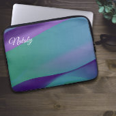 Paarse violette minimalist met naam Electronics Ba Laptop Sleeve