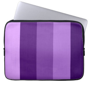 Paarse violette retro strepen 2 van de verf laptop sleeve