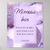 Paarse violette waterverf Mimosa bar Poster (Voorkant)