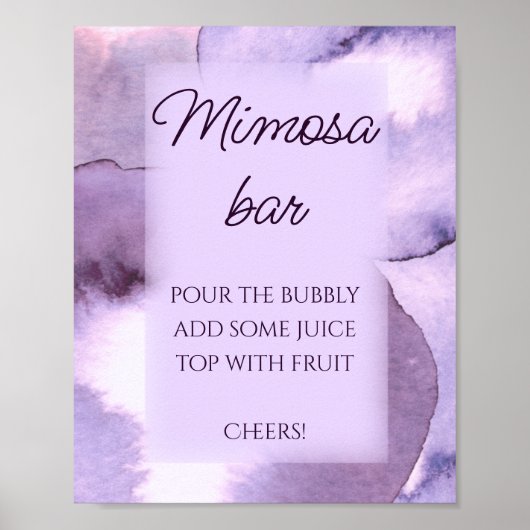 Paarse violette waterverf Mimosa bar Poster (Voorkant)