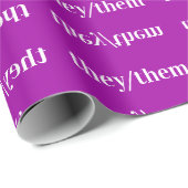 Paarse violette wit voornaamwoord zij/hen cadeaupapier (Rol Hoek)