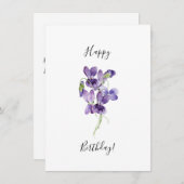 Paarse Violetten Fijne verjaardag (Voorkant / Achterkant)