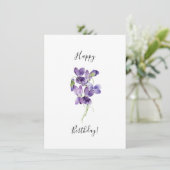 Paarse Violetten Fijne verjaardag (Staand voorkant)