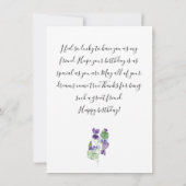 Paarse Violetten Fijne verjaardag (Achterkant)