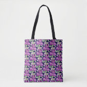 Paarse violier waterverf bloem bloempatroon tote bag (Voorkant)
