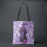 Paarse viool op Lila Bloemen Grote Schouder Tas<br><div class="desc">Paarse viool op Lila Bloemen Grote Schouder Tas</div>