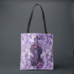 Paarse viool op Lila Bloemen Grote Schouder Tas<br><div class="desc">Paarse viool op Lila Bloemen Grote Schouder Tas</div>