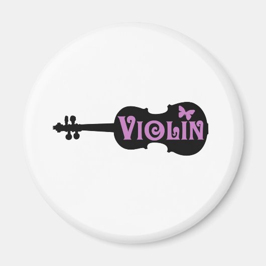 Paarse Viool T-shirt Magneet (Voorkant)