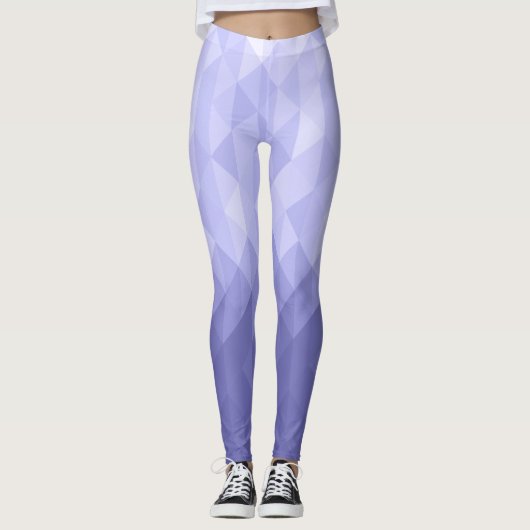 Paarse viooldriehoek geometrische vierkanten leggings (Voorkant)