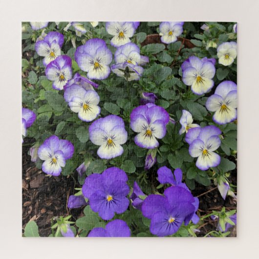 Paarse Viooltje Bloem Bloemige Puzzel Cadeau (Verticaal)