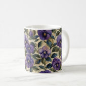 Paarse Viooltje Bloem Koffiemok (Voorkant rechts)