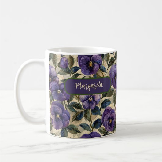Paarse Viooltje Bloem Koffiemok (Links)