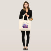 Paarse Viooltje Bloem Tas (Voorkant (model))