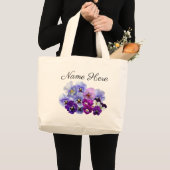Paarse Viooltje Bloem Tas (Voorkant (product))