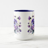 Paarse Viooltje Bloemen Mok (Midden)