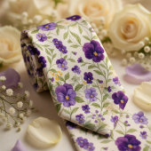 Paarse Viooltje Bloemig Stropdas