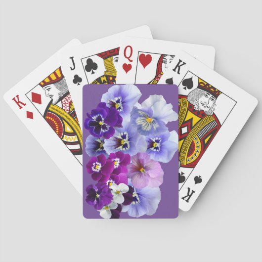 Paarse Viooltje Bloemkaarten Pokerkaarten (Achterkant)